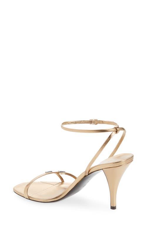 Cleo Metallic Leather Sandals In Gold Product Image