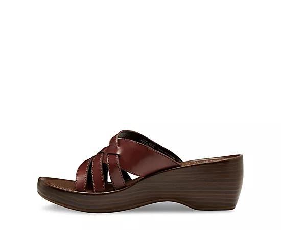 Eastland Poppy Womens Leather Slide Wedge Sandals Product Image