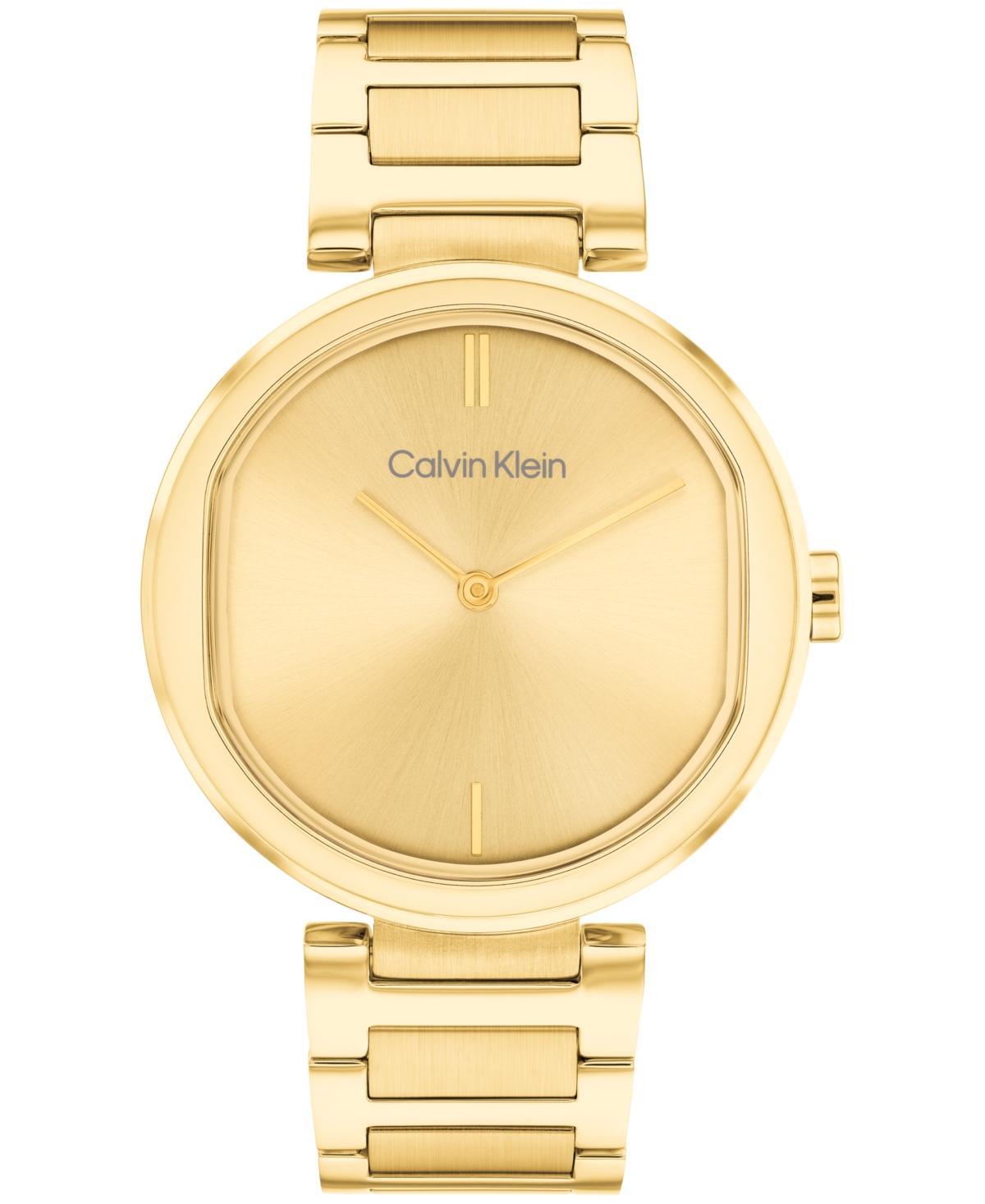 Calvin Klein Womens 2-Hand Gold-Tone Stainless Steel Bracelet Watch 36mm - Gold Product Image