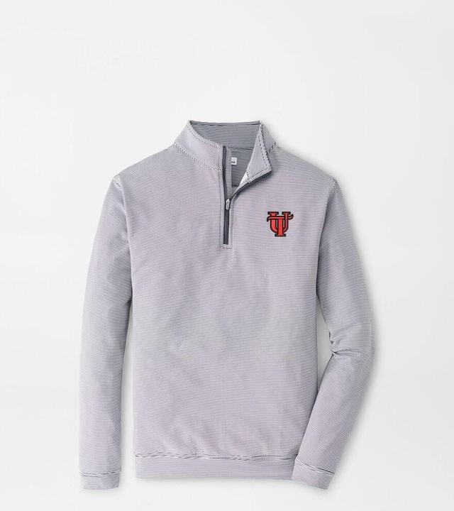 Peter Millar Mens Tampa Perth Mini-Stripe Performance Pullover | Color: Iron / White | Size: L Product Image