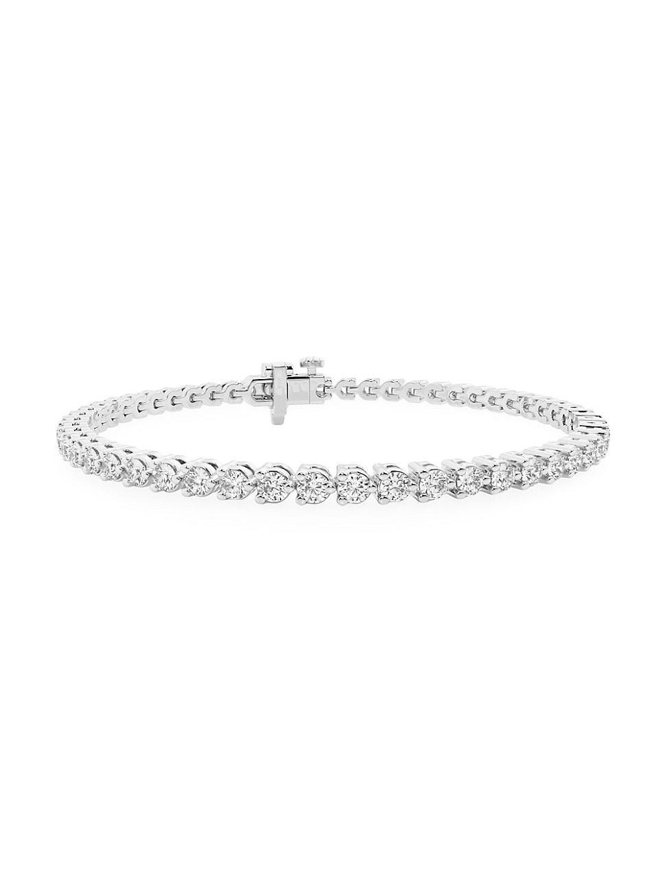 Womens 14K White Gold & Round Lab-Grown Diamond 3-Prong Tennis Bracelet/1.00-10.00 TCW Product Image