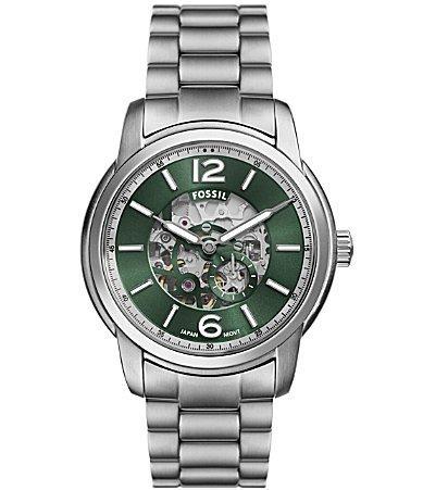 Fossil Mens Heritage Automatic Stainless Steel Watch 43mm - Silver-tone Product Image