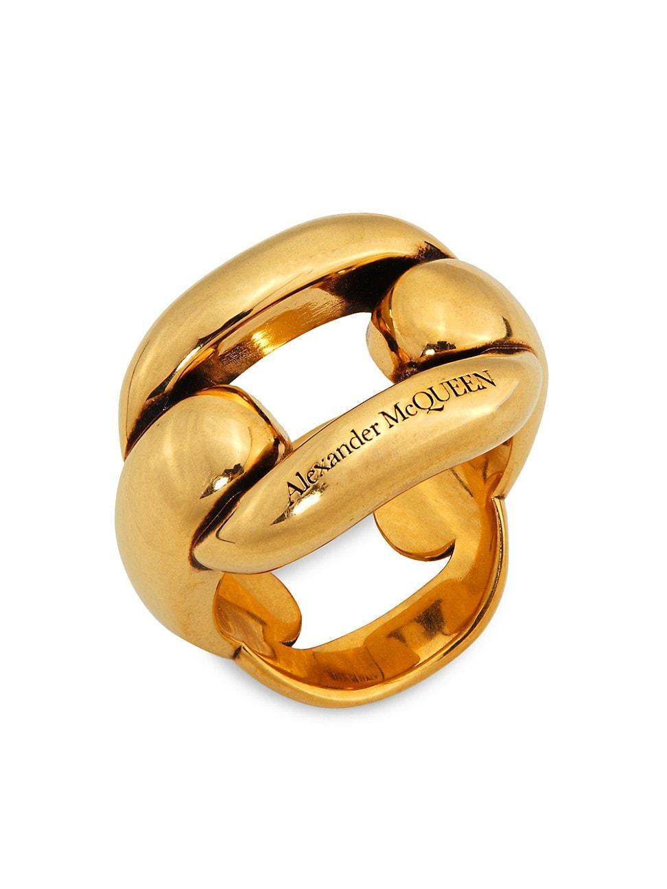 Womens Peak Goldtone Chain Ring Product Image