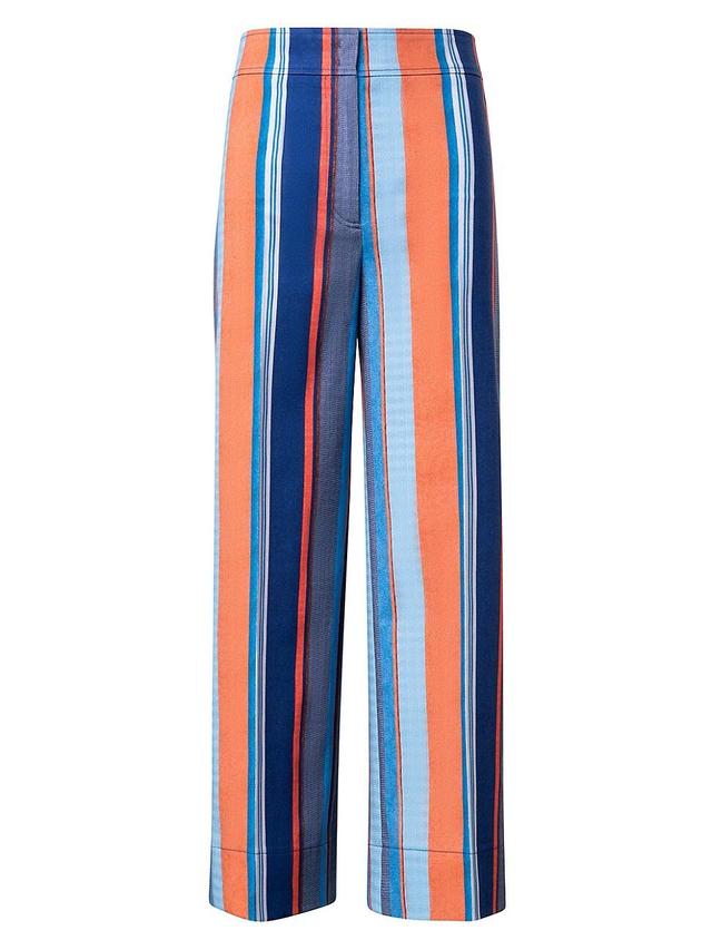 Womens Chieko Stripe Stretch Wide Crop Pants Product Image