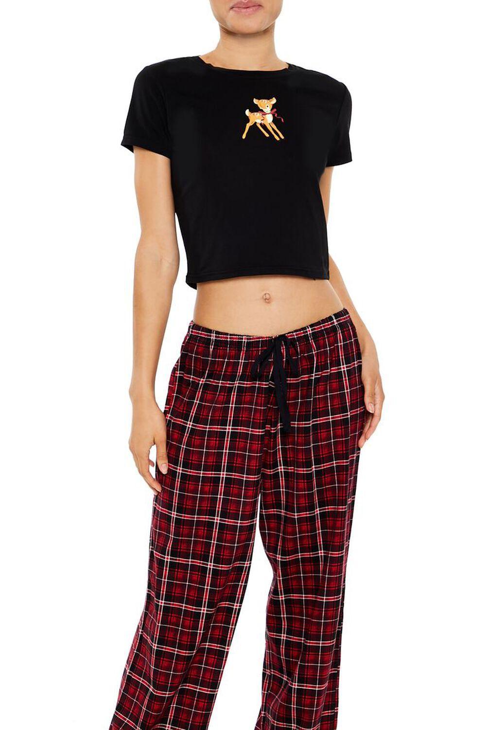 Reindeer Tee & Pants Pajama Set | Forever 21 Product Image