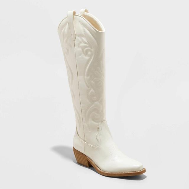 Womens Kenzi Western Boots with Memory Foam Insole - Wild Fable Ivory 10 Product Image