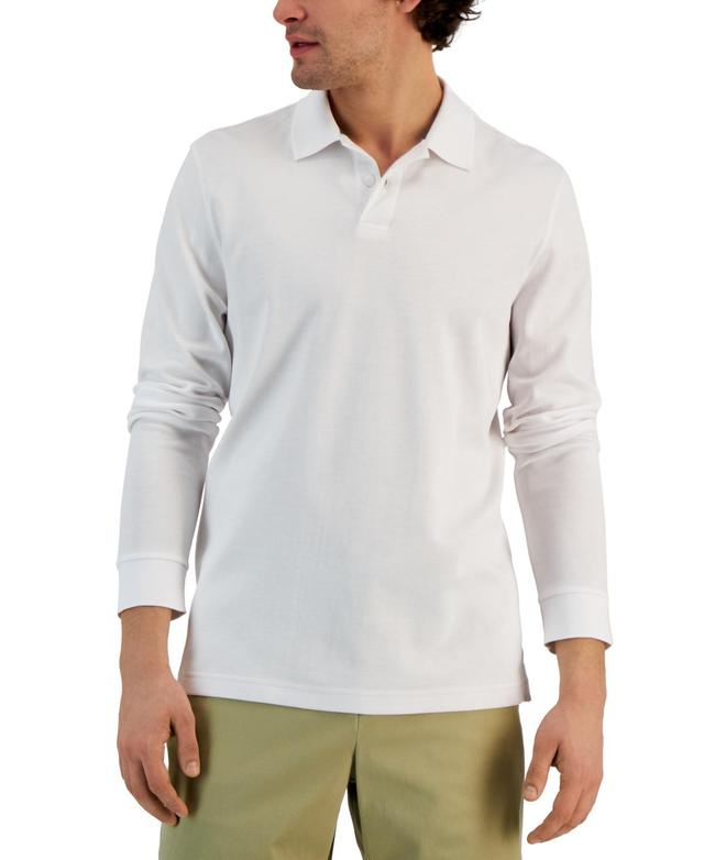 Alfani Mens Classic-Fit Solid Long-Sleeve Polo Shirt, Created for Macys Product Image