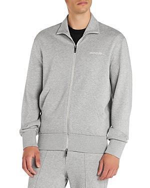 MONCLER Zip Front Sweatshirt In Light Gray Product Image