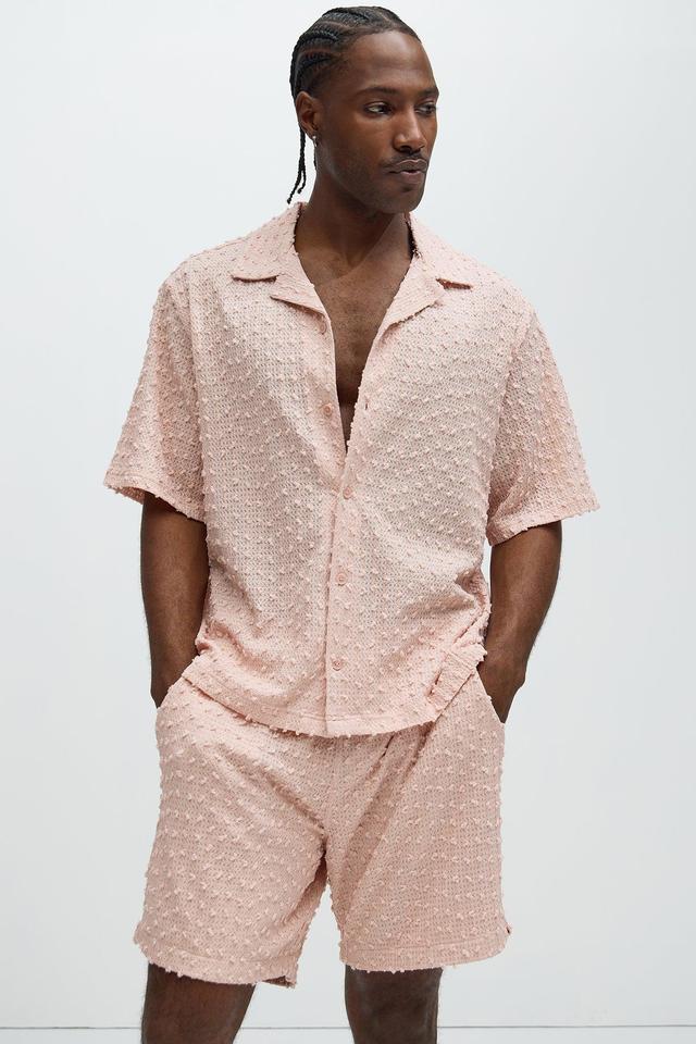 Pop Textured Shirt - Pink Product Image