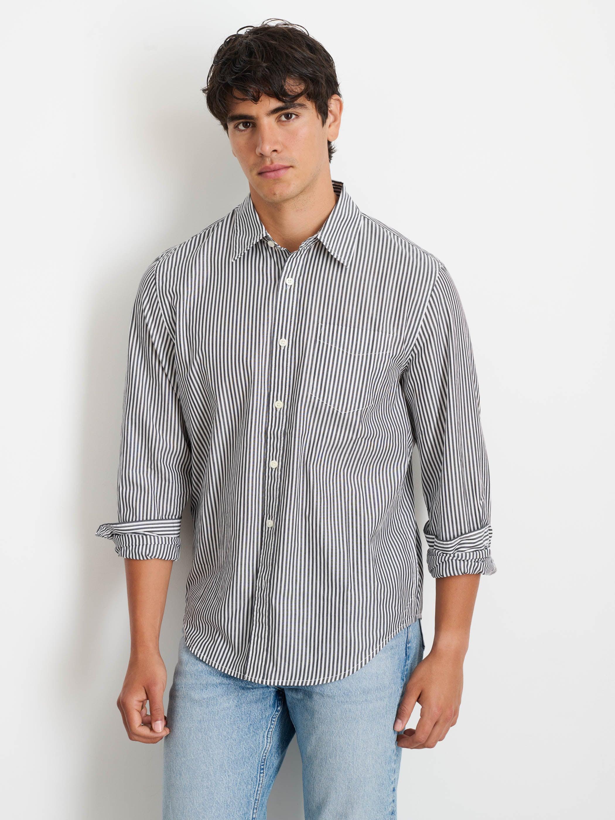 Mill Shirt in Striped Cotton Poplin Male Product Image