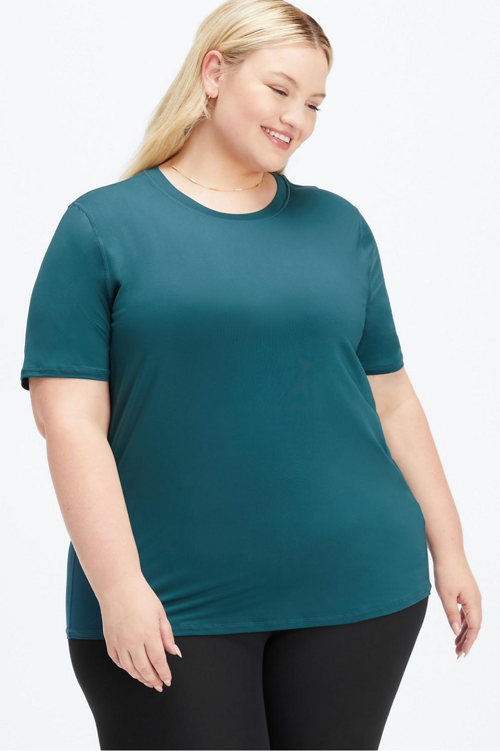 Fabletics Phoenix Lite Short-Sleeve Top Womens green Size XXL Product Image