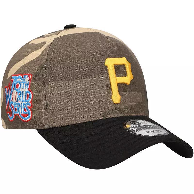 Mens New Era Pittsburgh Pirates Camo Crown A-Frame 9FORTY Adjustable Hat Product Image