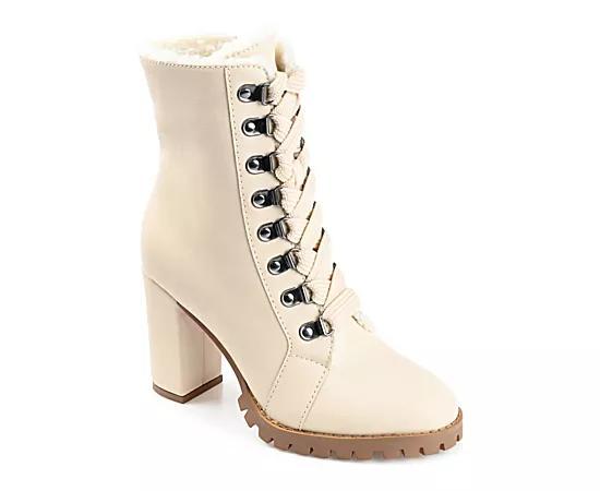 Journee Collection Fauna Tru Comfort Foam Womens Heeled Ankle Boots Ivory Product Image