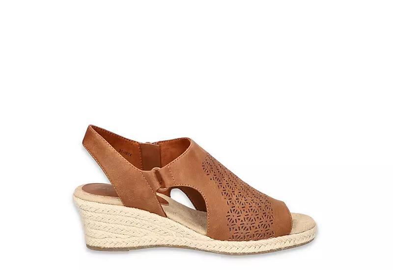 Easy Street Serena Womens Espadrille Wedge Sandals Blue Product Image