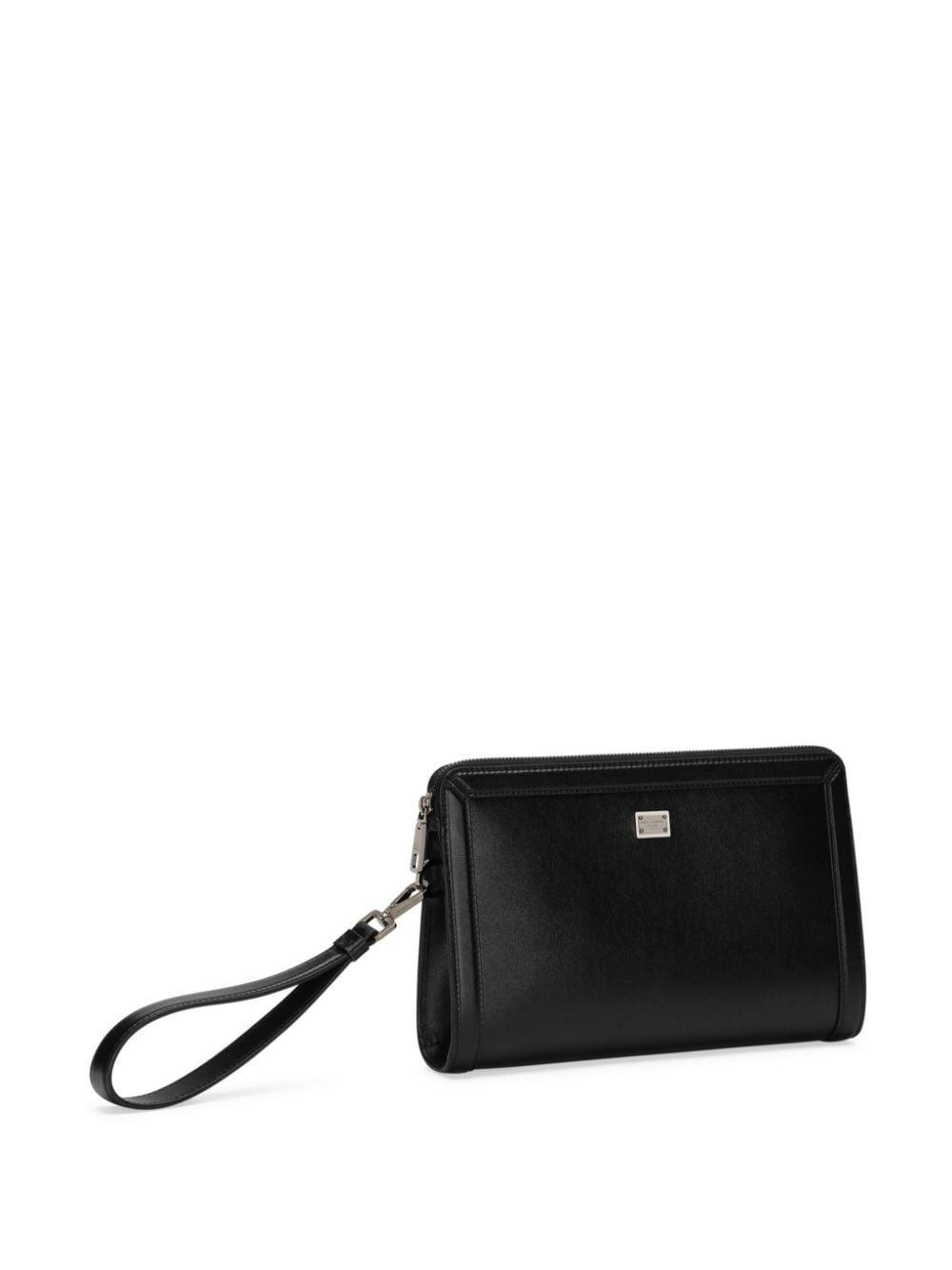 Logo-plaque Clutch Bag In Black Product Image