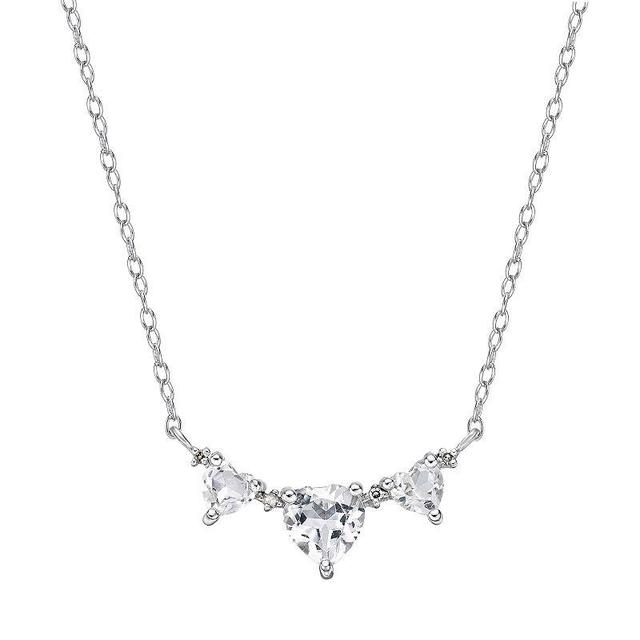 Gemminded Sterling Silver White Topaz & Diamond Accent Necklace, Womens Product Image