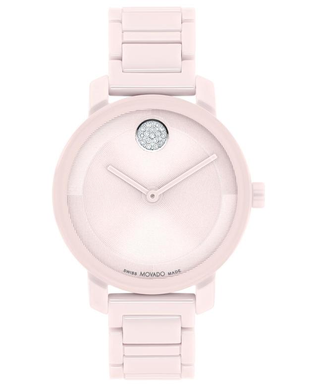 Movado Womens Bold  2.0 Quartz Analog Pink Ceramic Bracelet Watch Product Image