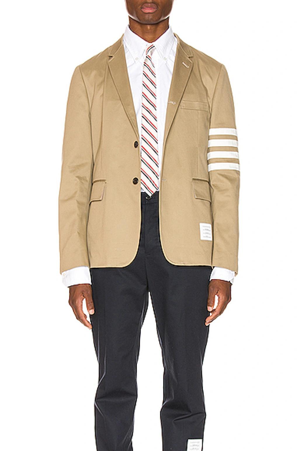 Single-breasted Slim-fit Cotton-twill Blazer In Neutrals Product Image