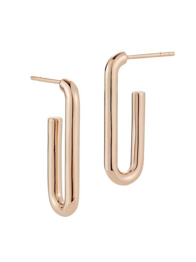 Womens Saxon 18K Rose Gold Elongated Hoop Earrings Product Image