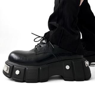 Lace-Up Platform Derby Shoes Product Image