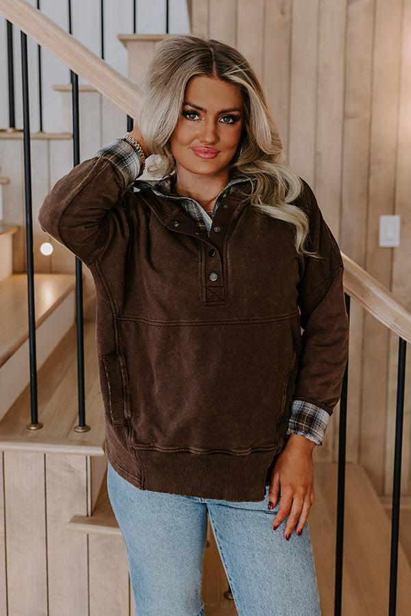 Fireside Comfort Mineral Wash Hoodie In Mocha Product Image