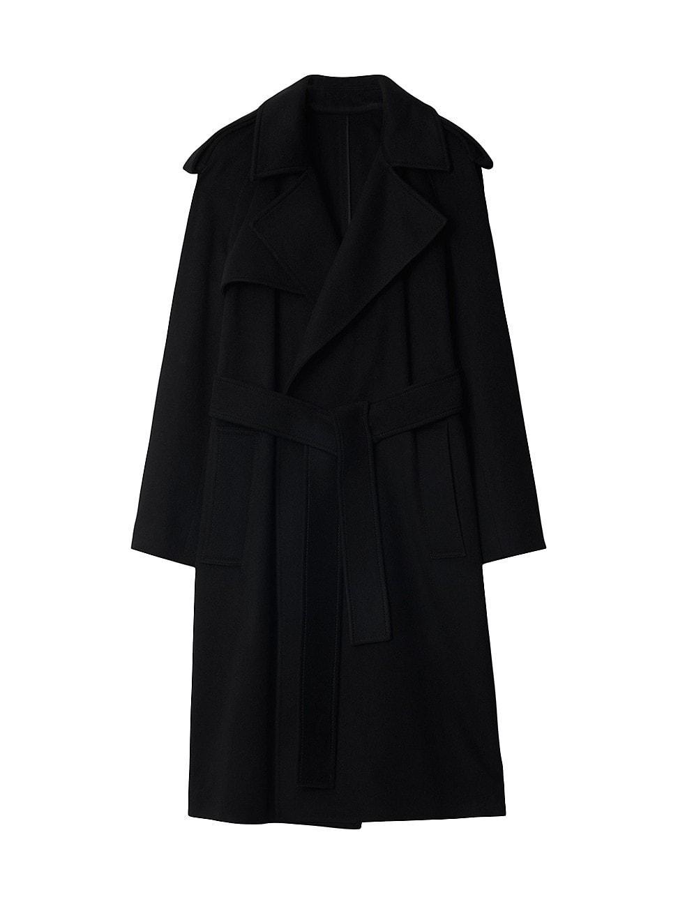 Womens Cashmere Tie-Waist Trench Coat Product Image