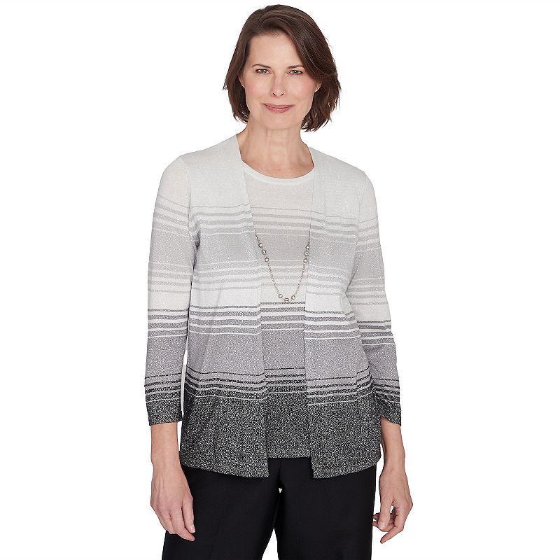 Womens Alfred Dunner Ombre Two-in-One Striped Top Product Image