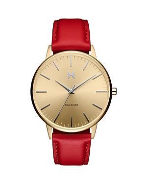 MVMT Boulevard Leather Strap Watch, 38mm Product Image