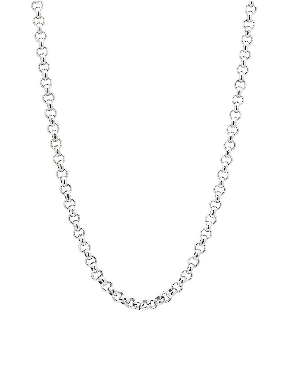 Mens Sterling Silver Cable Chain Necklace, 24L Product Image