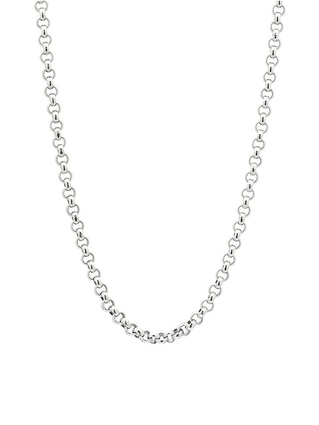 Womens Sterling Silver Rolo Chain Necklace Product Image