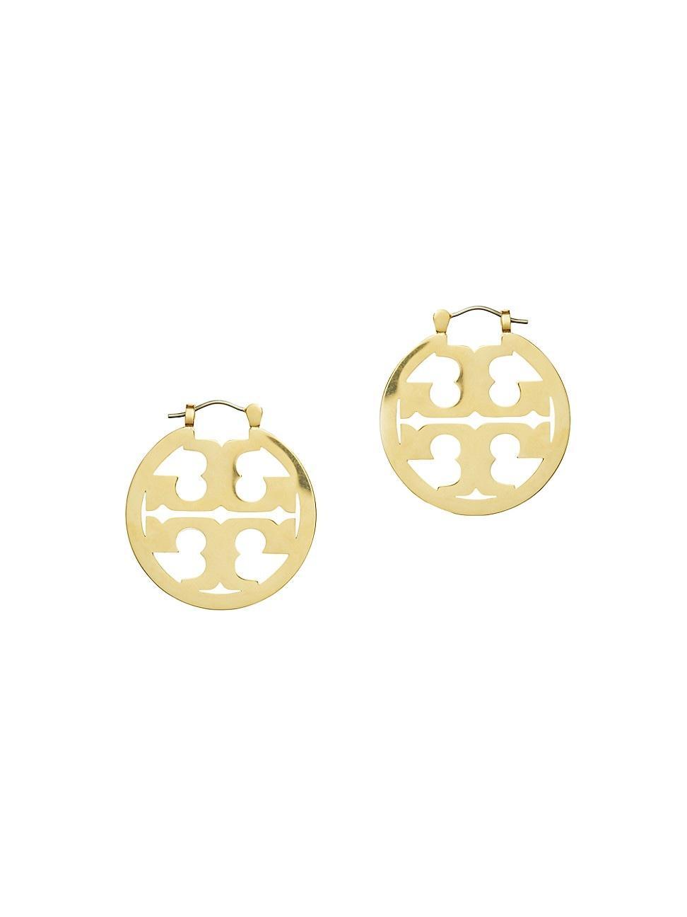 Tory Burch Small Miller Logo Hoop Earrings Product Image