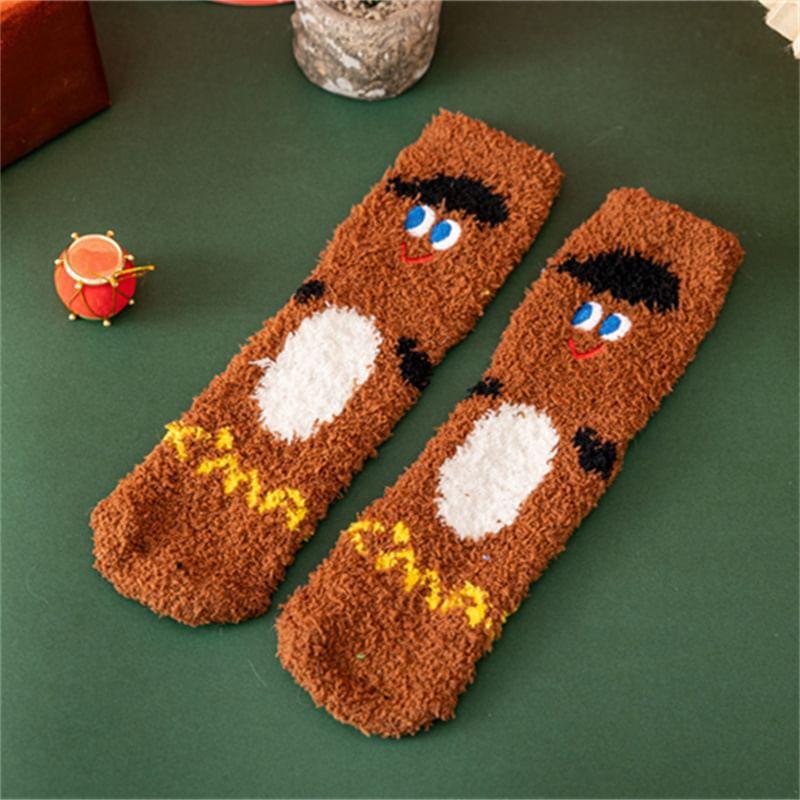 Christmas Cartoon Fleece Socks Product Image