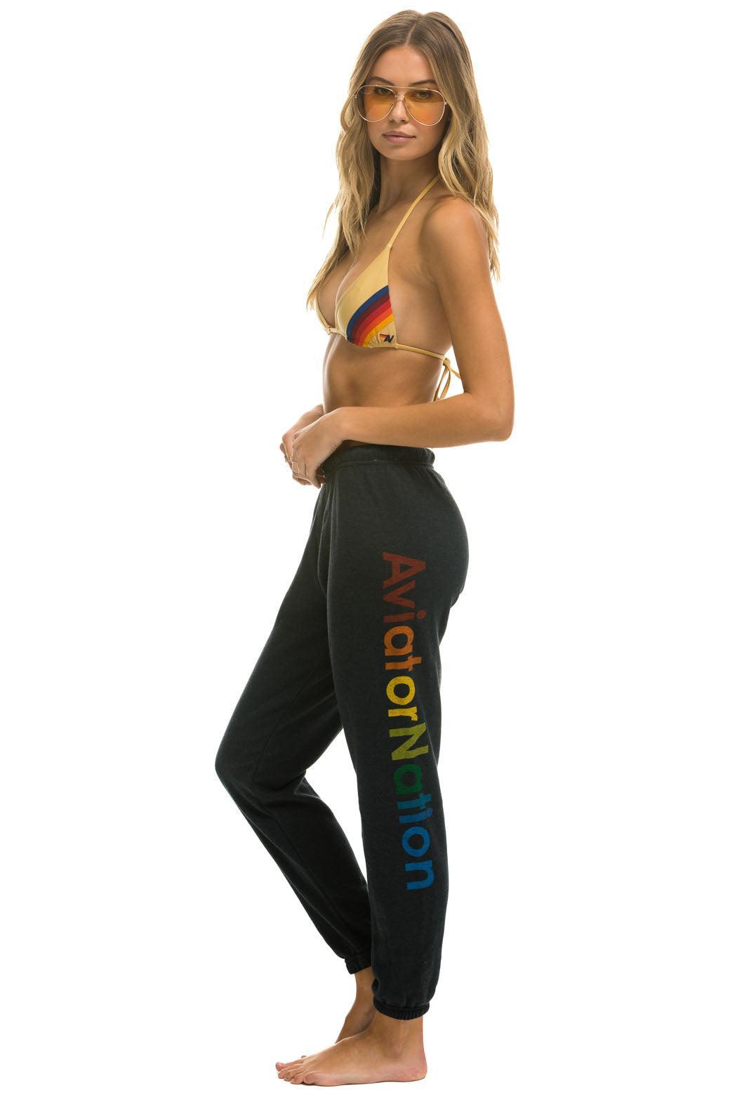 AVIATOR NATION SWEATPANTS - CHARCOAL Female Product Image