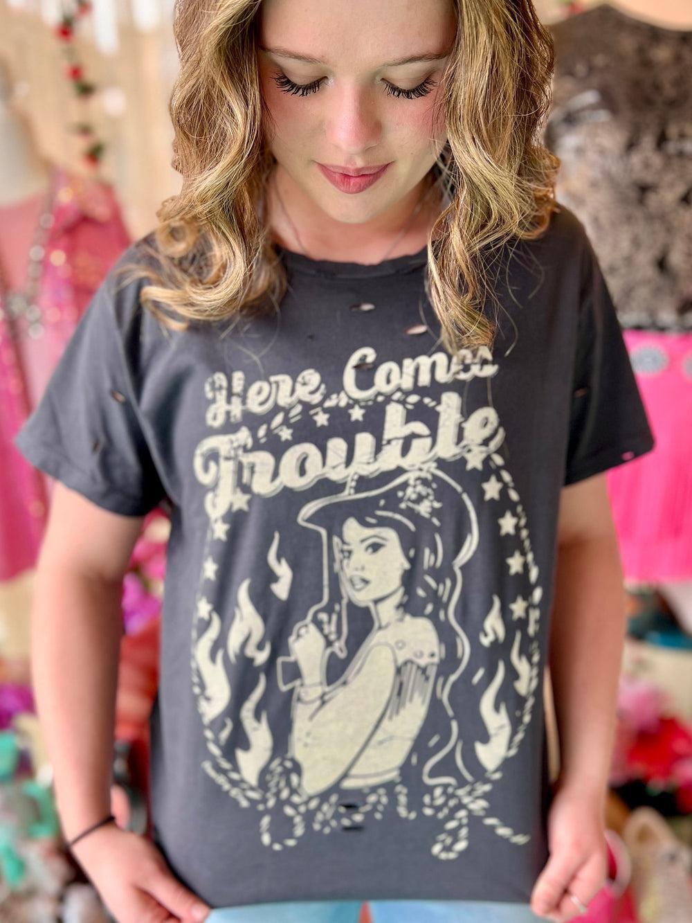 PLUS Here Comes Trouble Holy Tee Product Image