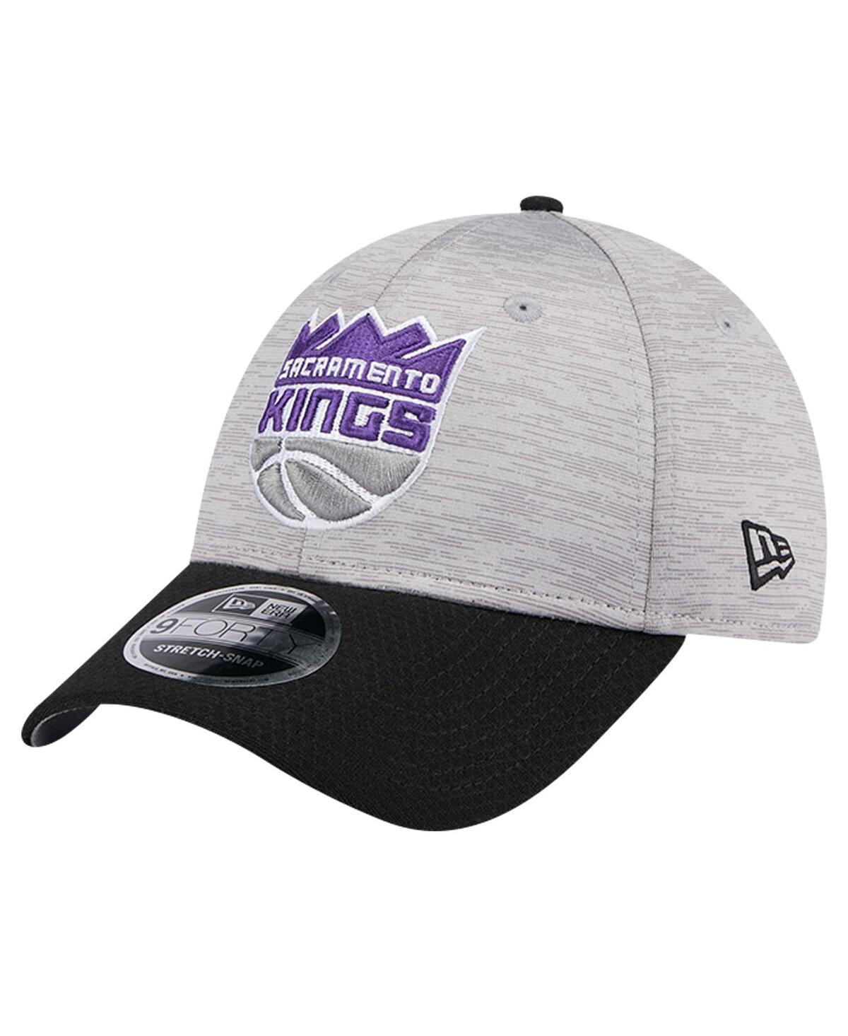 Mens New Era Heather Gray/Black Sacramento Kings Active Digi-Tech Two-Tone 9FORTY Adjustable Hat Product Image