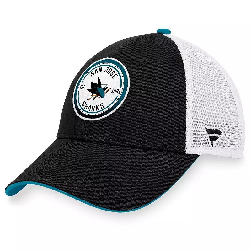 Mens Fanatics Branded Black/White San Jose Sharks Iconic Gradient Trucker Snapback Hat Product Image