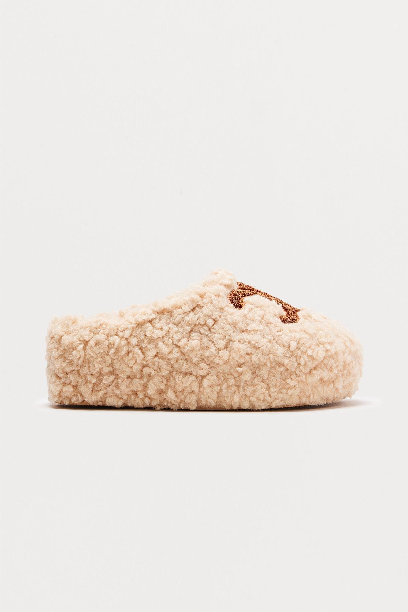 Diani Sherpa Slippers - Beige Product Image