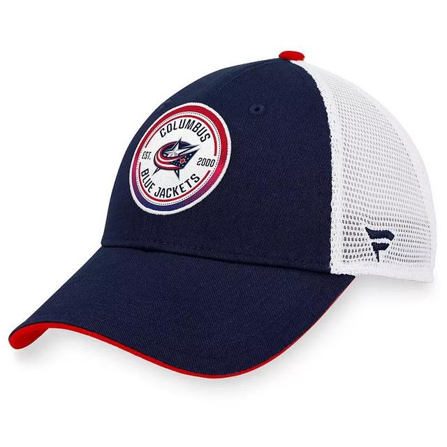 Mens Fanatics /White Columbus Blue Jackets Iconic Gradient Trucker Snapback Hat Product Image