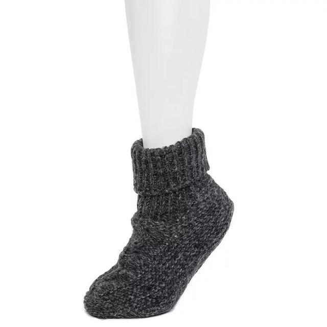 Womens Cuddl Duds Cozy Lined Bootie Slipper Socks Grey Heather Product Image