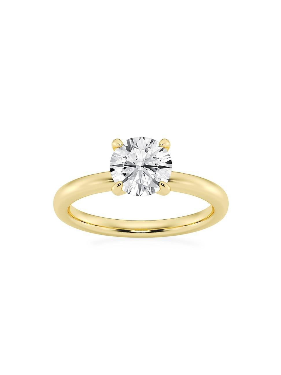 Womens 14K Yellow Gold & 1.5 TCW Round Lab-Grown Diamond Engagement Ring Product Image