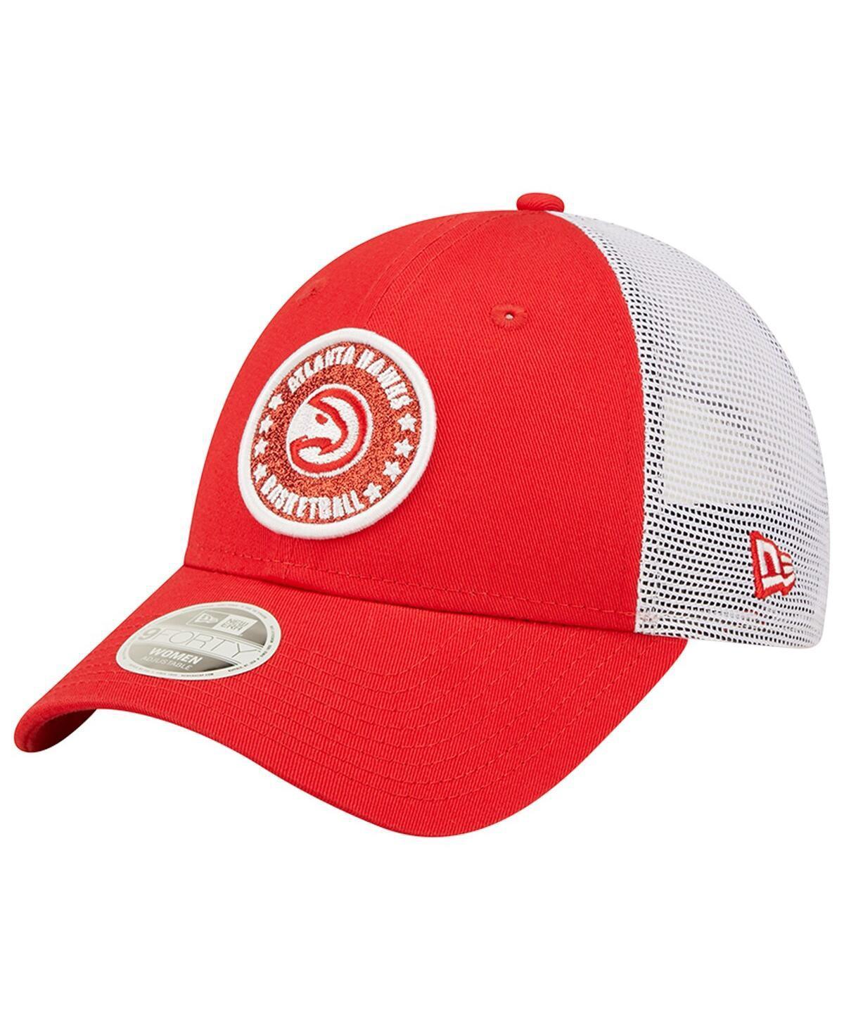 Womens New Era /White Atlanta Hawks Glitter Patch 9FORTY Snapback Hat Product Image