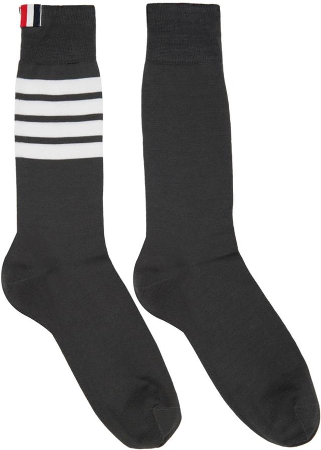 Gray 4-bar Socks In 025 Dark Grey Product Image