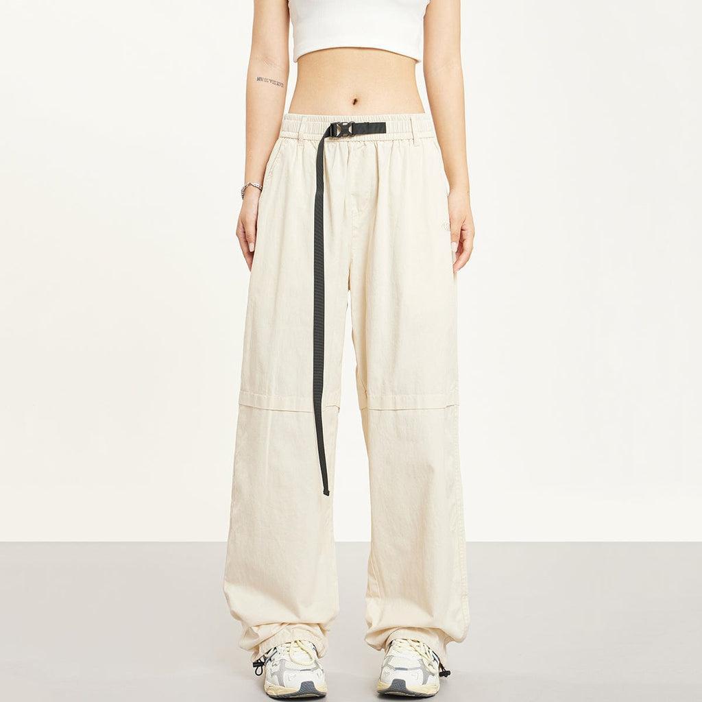 RTK (W) No. 1402 KHAKI BUCKLE WIDE STRAIGHT PANTS Product Image