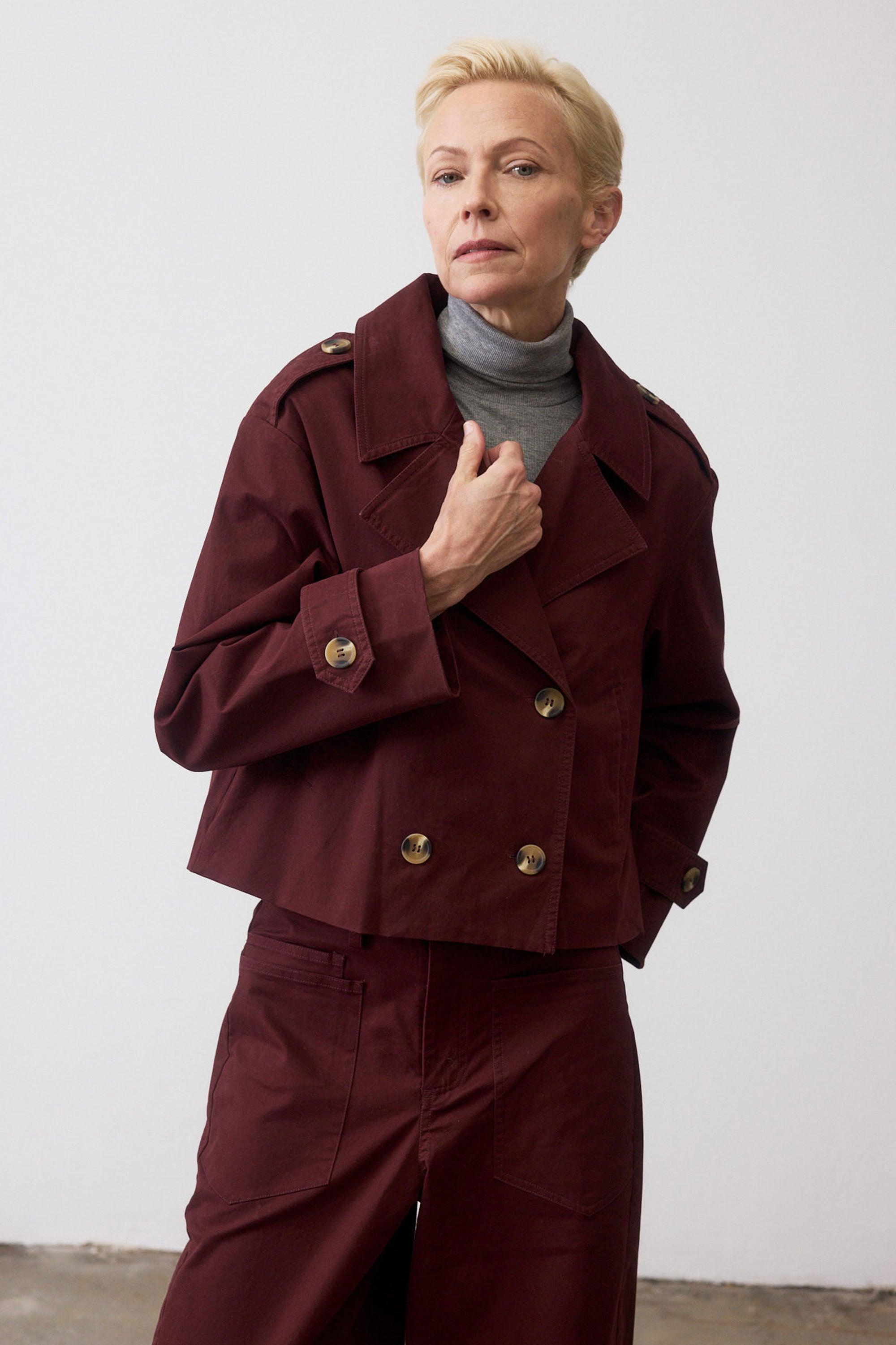 Classic Cropped Twill Trench Coat Product Image