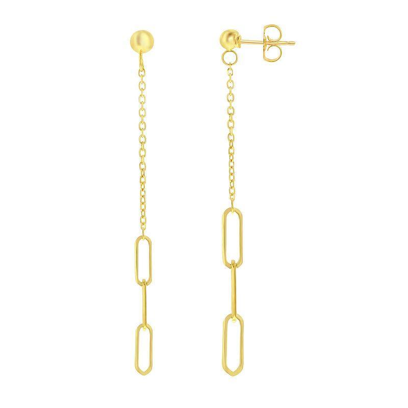 Simply Vera Vera Wang 10k Gold Oval Link Drop Earrings, Womens Product Image