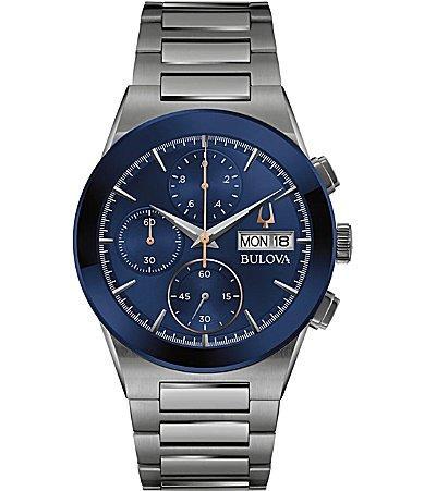 Bulova Men's Modern Millenia Chronograph Silver-Tone Stainless Steel Bracelet Watch, 41Mm Product Image