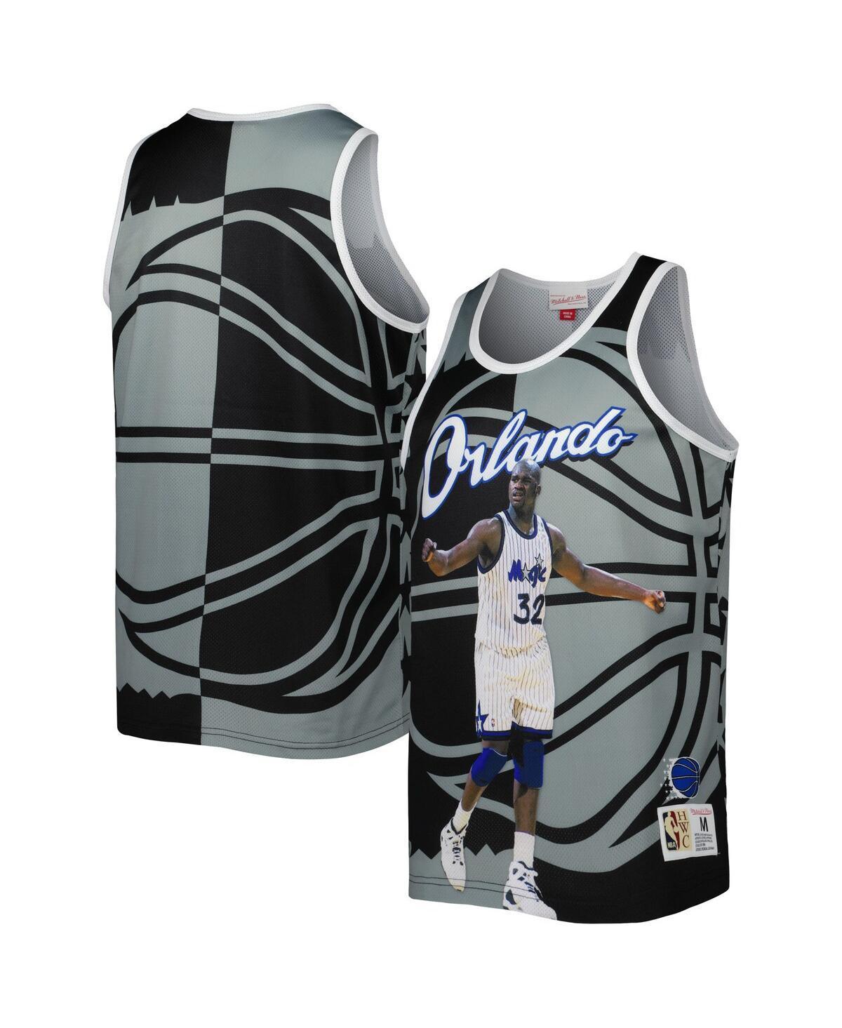 Mens Mitchell & Ness Shaquille ONeal Black/Gray Orlando Magic Sublimated Player Tank Top Product Image