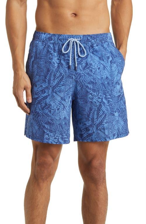 Peter Millar Tropicrazy Leaf Print Swim Trunks Product Image