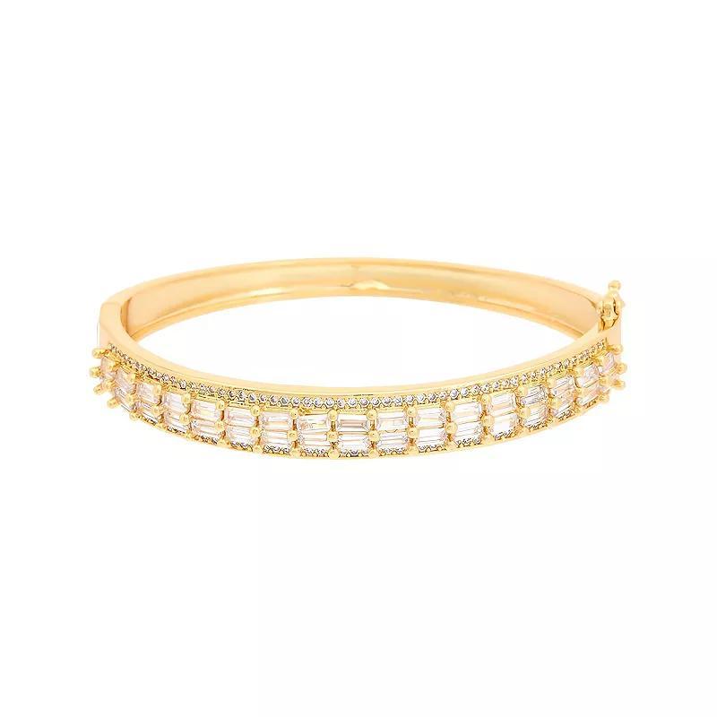 Juvell 18k Gold Plated Cubic Zirconia Bangle Bracelet, Womens, Two Tone Product Image