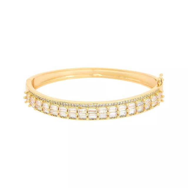 Juvell 18k Gold Plated Cubic Zirconia Bangle Bracelet, Womens, Two Tone Product Image